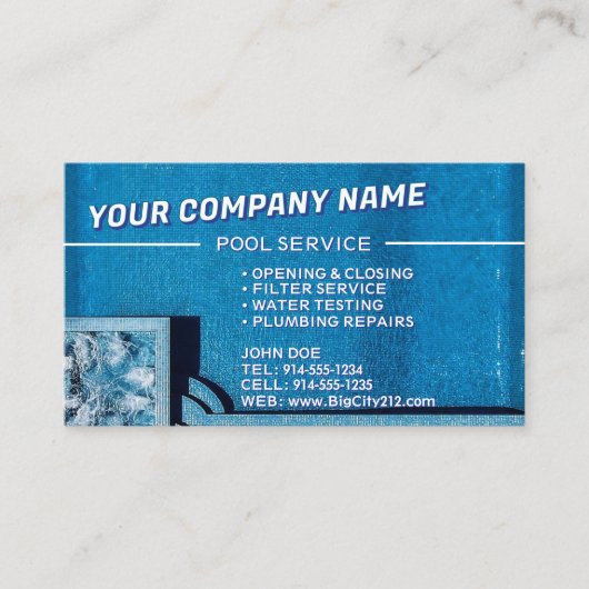 Pool Service  Visitekaartje (Voorkant)