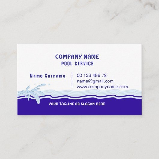 Pool-service Visitekaartje (Voorkant)