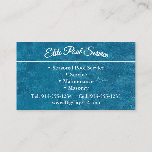 Pool Service  Visitekaartje (Achterkant)