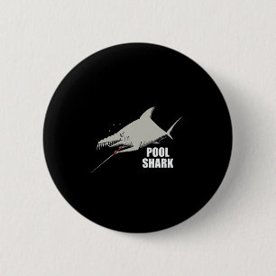 Pool Shark Biljart Design voor Gift Pool Player Ronde Button 5,7 Cm