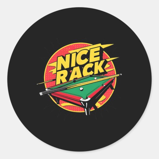 Pool Shark Biljart Leuke Rack Funny Puns 8 Ball B Ronde Sticker (Voorkant)