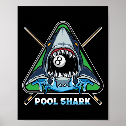 Pool Shark Biljart Pool Snooker Biljart Rack Poster (Voorkant)