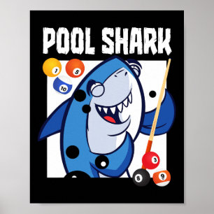 Pool Shark Biljart Speler 9 Ball Poster