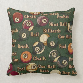 Pool Shark Billiard Balls Background Sierkussen