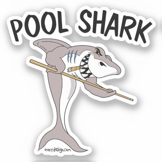 Pool Shark Contour Cut Sticker (Voorkant)
