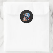 Pool Shark Cool Shark biljart speler Ronde Sticker (Tas)