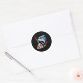 Pool Shark Cool Shark biljart speler Ronde Sticker (Envelop)