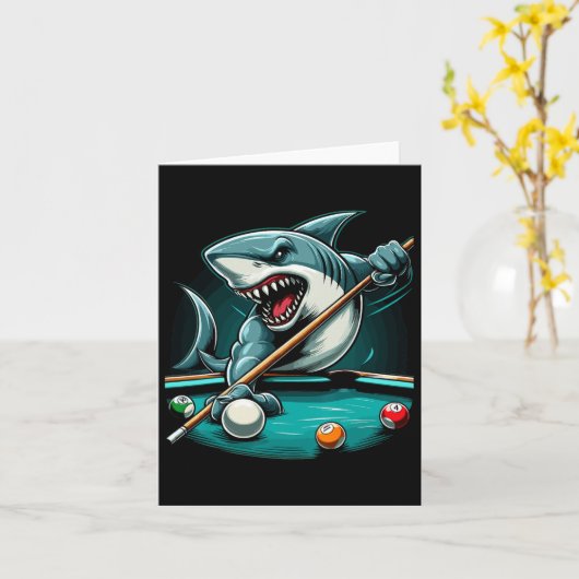 Pool Shark Funny Pool Player Biljart 8- Kaart (Gele Bloem)