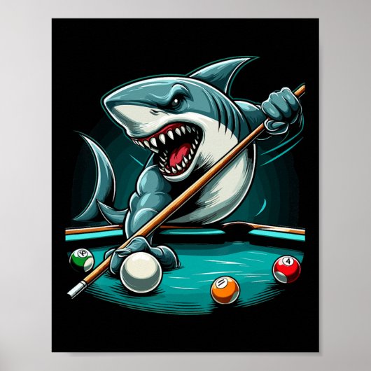 Pool Shark Funny Pool Player Biljart 8- Poster (Voorkant)