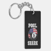Pool Shark Jersey Cool Gift Top Bar Billiards Sleutelhanger (Voorkant Links)
