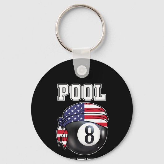 Pool Shark Jersey Cool Gift Top Bar Billiards Sleutelhanger (Voorkant)