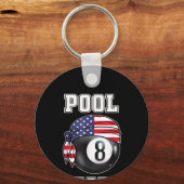 Pool Shark Jersey Cool Gift Top Bar Billiards Sleutelhanger (Voorkant)