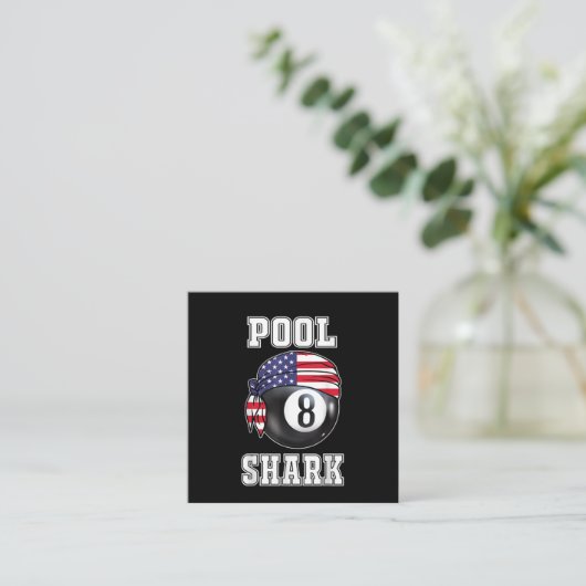 Pool Shark Jersey Cool Gift Top Bar Billiards Vierkante Visitekaartje (Staand voorkant)