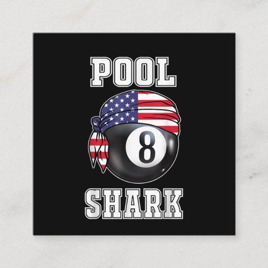 Pool Shark Jersey Cool Gift Top Bar Billiards Vierkante Visitekaartje (Voorkant)