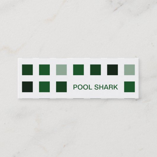 POOL SHARK (moskeesvierkantjes) Mini Visitekaartje (Voorkant)