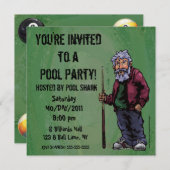 Pool Shark Party nodigt uit Kaart (Voorkant / Achterkant)