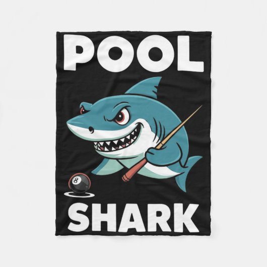 Pool Shark Snooker Speler Grappige Biljart Fleece Deken (Voorkant)