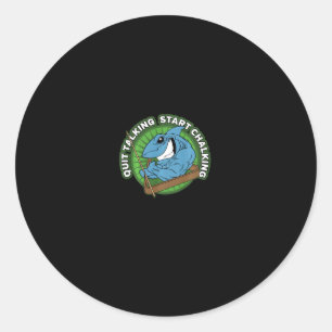 Pool Shark Stop Praten Begin Krijten Lange Mouw Ronde Sticker