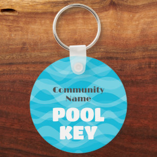 Pool-sleutel met je naam of info van de community sleutelhanger