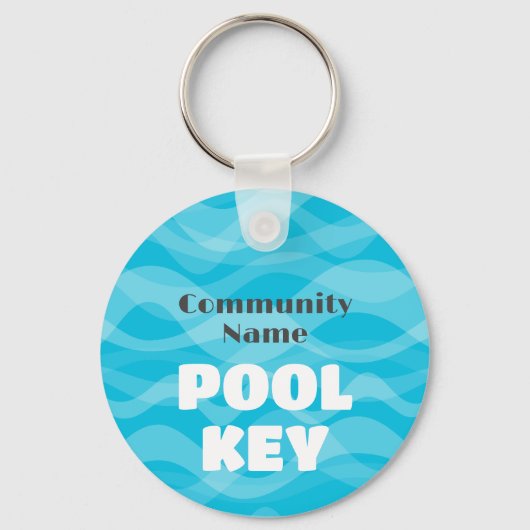 Pool-sleutel met je naam of info van de community sleutelhanger (Achterkant)