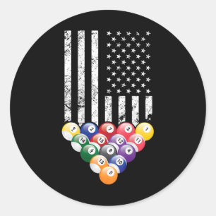 Pool Snooker Biljart Speler 8 Ball Amerikaanse Vla Ronde Sticker