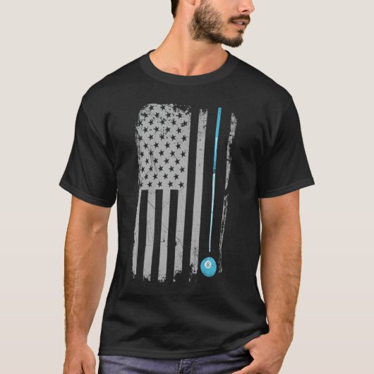 Pool Speler - Biljart 8 Ball Amerikaanse FL T-shirt (Voorkant)