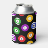Pool speler Pool Ballen Patroon Zwart Blikjeskoeler (Blikje Voorkant)