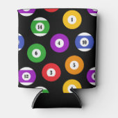 Pool speler Pool Ballen Patroon Zwart Blikjeskoeler (Voorkant)