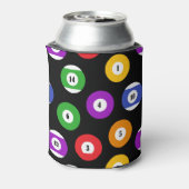 Pool speler Pool Ballen Patroon Zwart Blikjeskoeler (Blikje Achterkant)