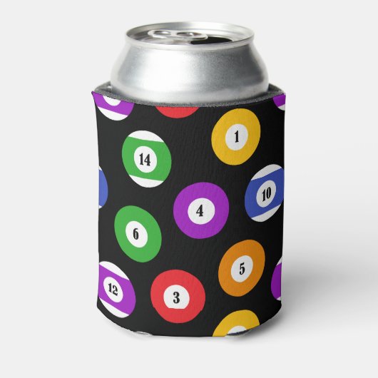 Pool speler Pool Ballen Patroon Zwart Blikjeskoeler (Blikje Achterkant)