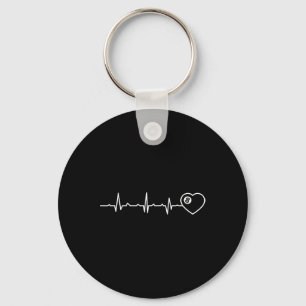 Pool Spelers Heartbeat Billiards 8 Ball Sleutelhanger