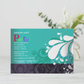 Pool Splash Invitation Kaart (Staand voorkant)