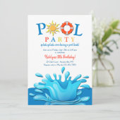 pool splash-uitnodiging kaart (Staand voorkant)