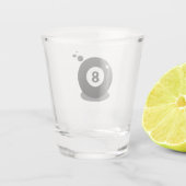 Pool sport acht ball 8 shot glas (Achterkant)