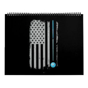 Pool Stick Billiards 8 Ball VS American Flag Kalender
