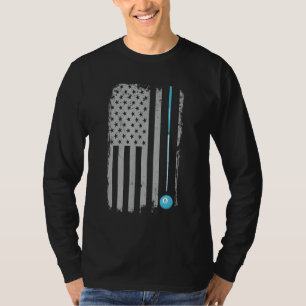 Pool Stick Billiards 8 Ball VS American Flag T-shirt