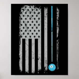 Pool Stick Billiards 8 Ball VS Amerikaanse F Poster