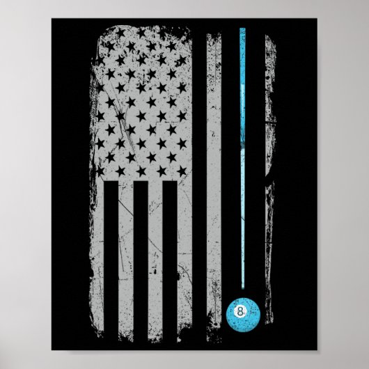 Pool Stick Billiards 8 Ball VS Amerikaanse F Poster (Voorkant)