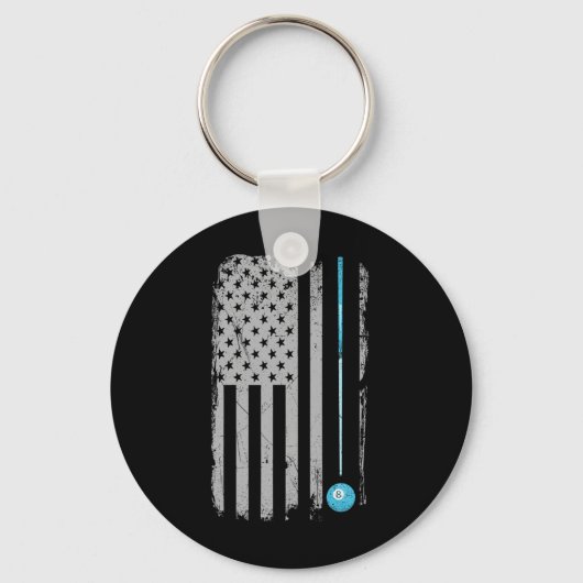 Pool Stick Billiards 8 Ball VS Amerikaanse F Sleutelhanger (Voorkant)