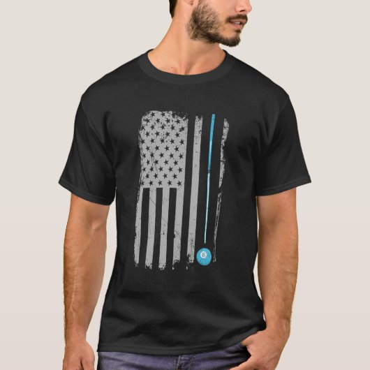 Pool Stick Billiards 8 Ball VS Amerikaanse F T-shirt (Voorkant)