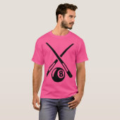 Pool Sticks 8 Ball Billiards T-shirt (Voorkant volledig)
