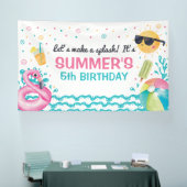Pool summer birthday party banner backdrop (Beurs)