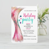 Pool Summer Holiday Blauwgroen Pink Waterverf Spla Kaart (Staand voorkant)