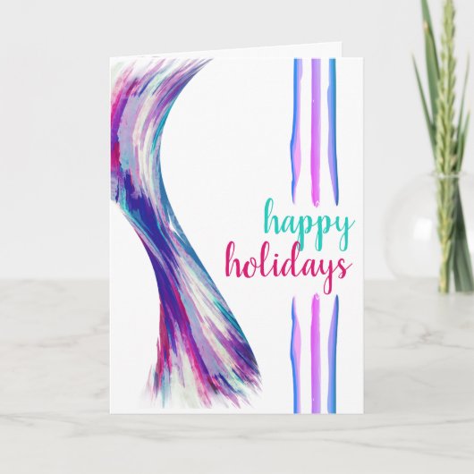 Pool Summer Holiday Paarse Waterverf Splatter Kaart (Voorkant)