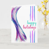 Pool Summer Holiday Paarse Waterverf Splatter Kaart (Gele Bloem)