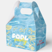 Pool summer neon vibes birthday party bedankdoosjes (Voorkant)