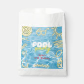 Pool summer neon vibes birthday party bedankzakje (Voorkant)
