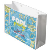 Pool summer neon vibes birthday party groot cadeauzakje (Voorkant Gekanteld)