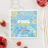 Pool summer neon vibes birthday party servet (Insitu)