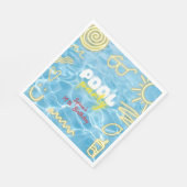 Pool summer neon vibes birthday party servet (Hoek)